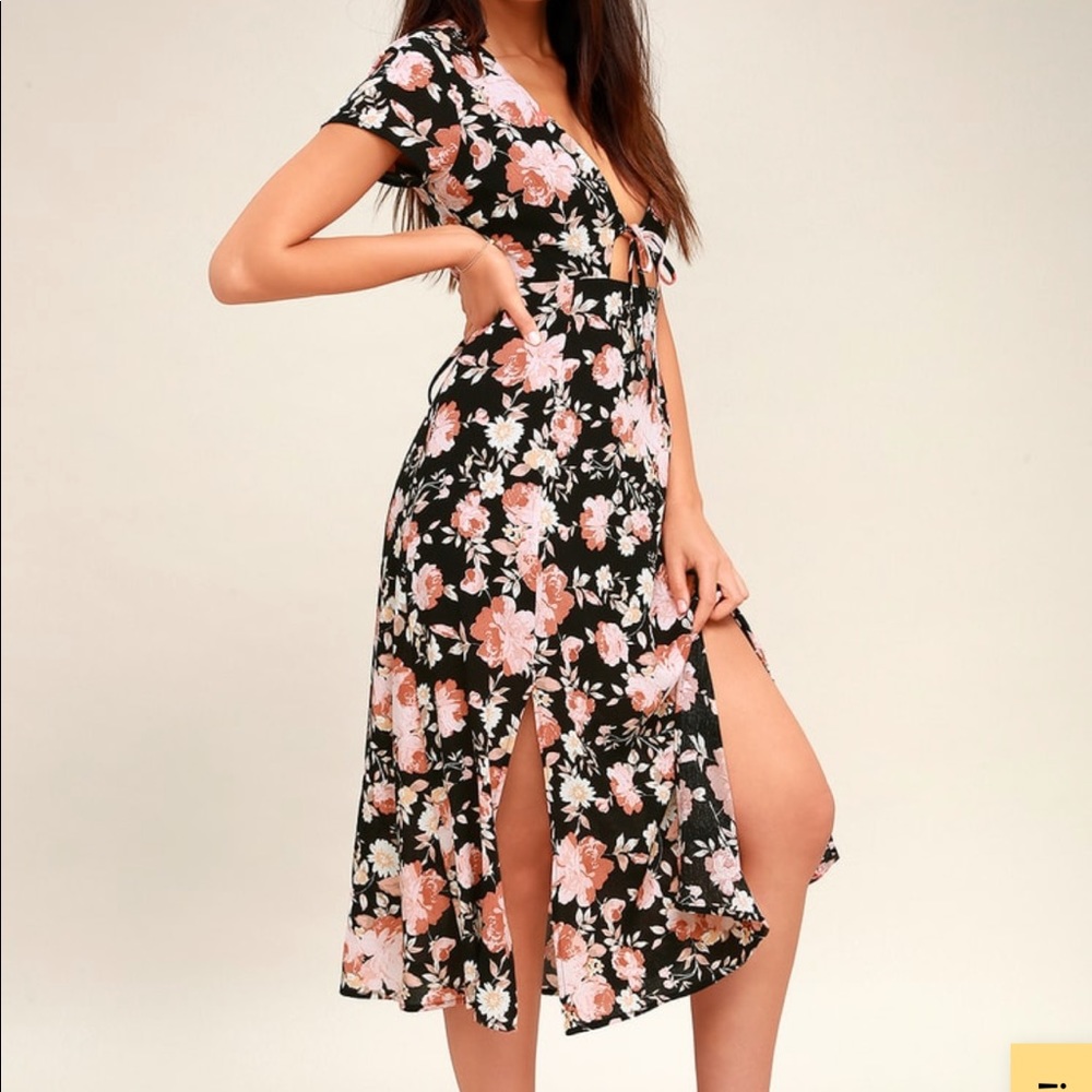 Lulus Best Day of my life floral midi dress